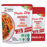 Pasta Zing Microwavable Arrabbiata Pasta, Pack of 7, 7.05 Ounce | Ready To Eat in 55 Sec | Made with 100% Italian Durum Wheat | Natural Ingredients | Spicy & Flavorful | Easy Meal & Side Dish - Regal Kitchen Store